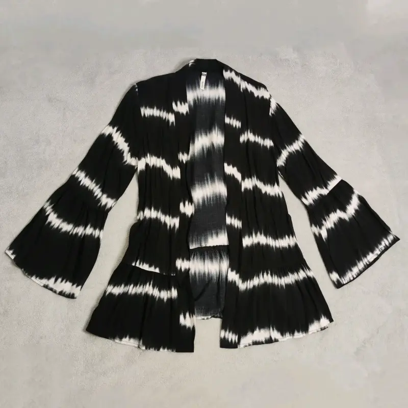 Kimono negro y blanco tie-dye - 1