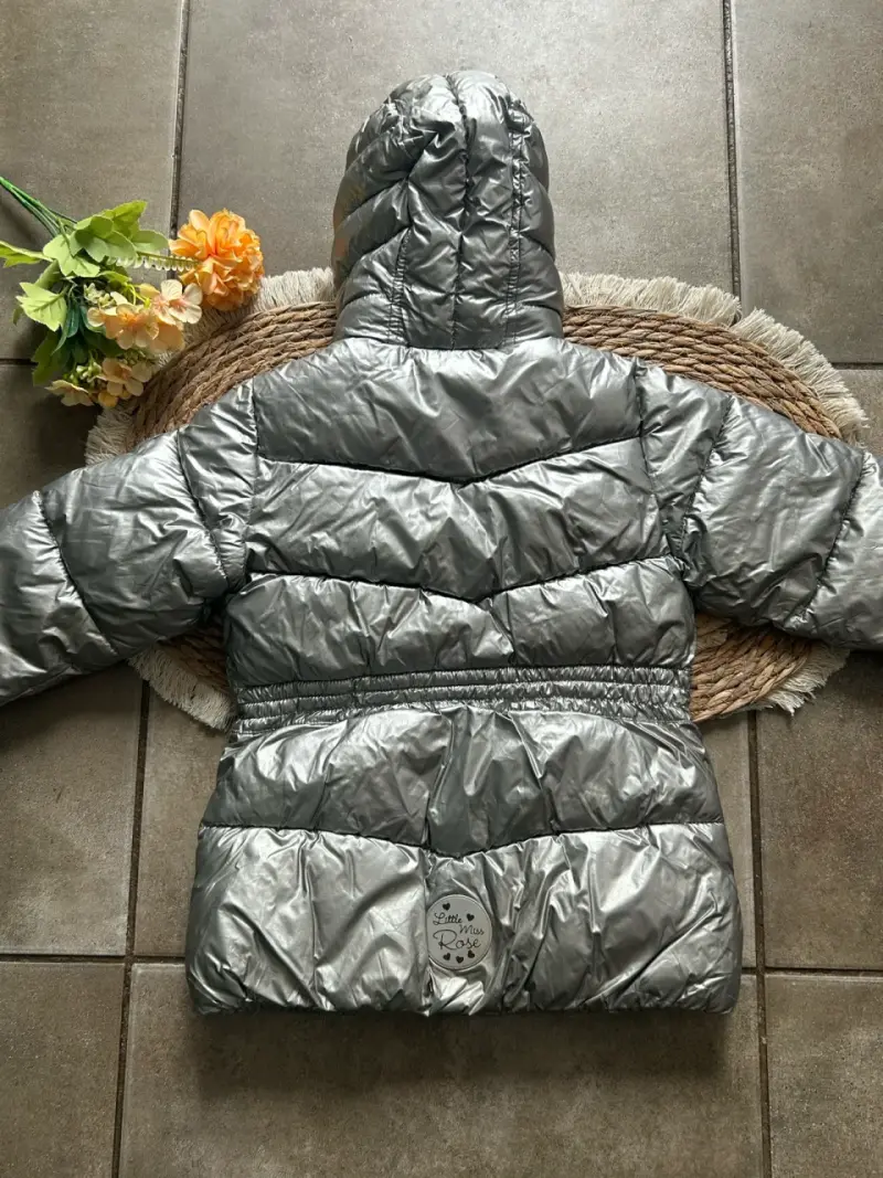 Chaqueta acolchada plateada para niña talla 4/6añ - 3