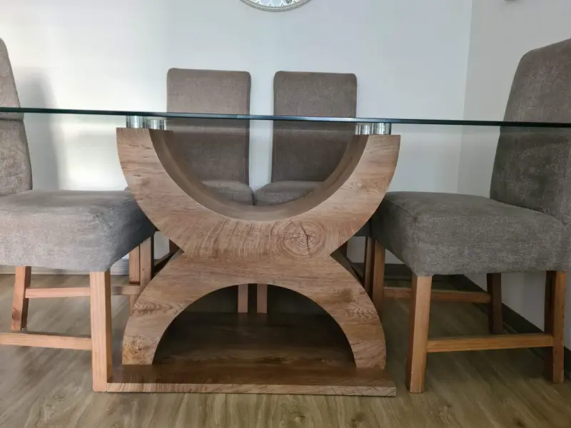 Comedor con 6 sillas madera y vidrio - 3