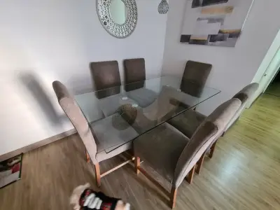 Comedor con 6 sillas madera y vidrio - miniatura 4