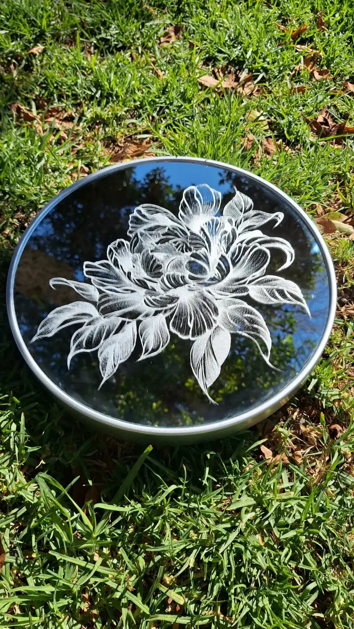 Espejo  decorativo con diseño hojas - 3