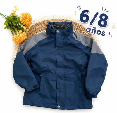 Chaqueta infantil azul tres en una  6/8 años - miniatura 1