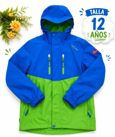 Chaqueta azul y verde 12 años - miniatura 1