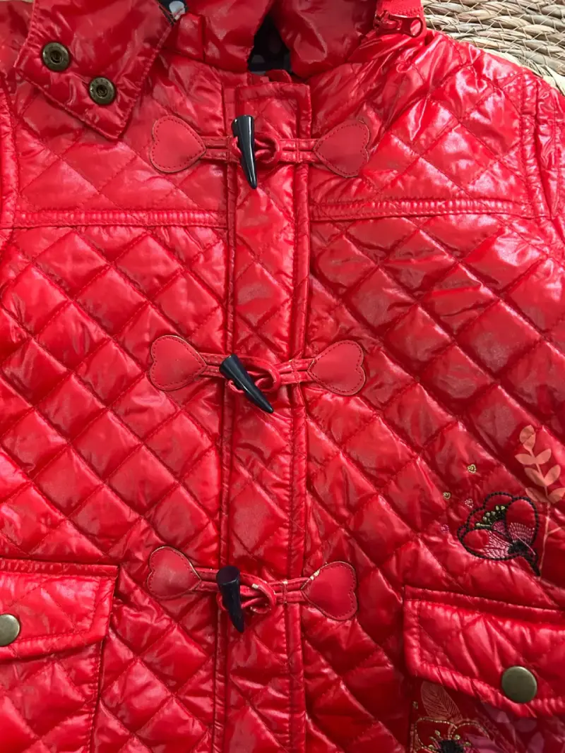 Chaqueta infantil roja con capucha talla 5 años - 4