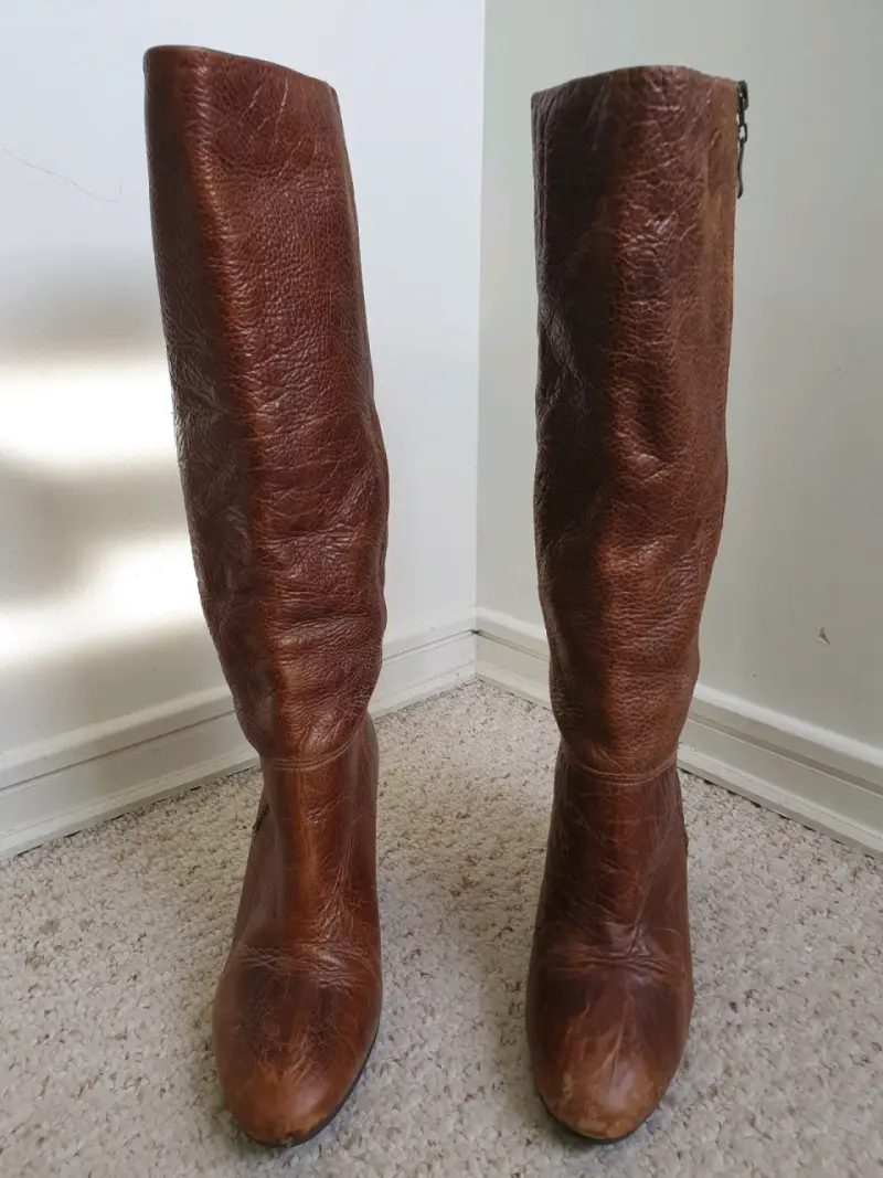 Botas altas de cuero marrón - 2