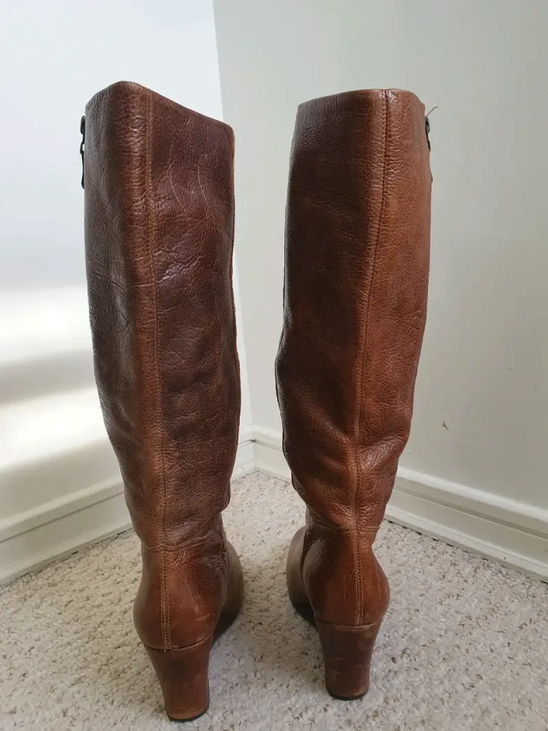 Botas altas de cuero marrón - 5