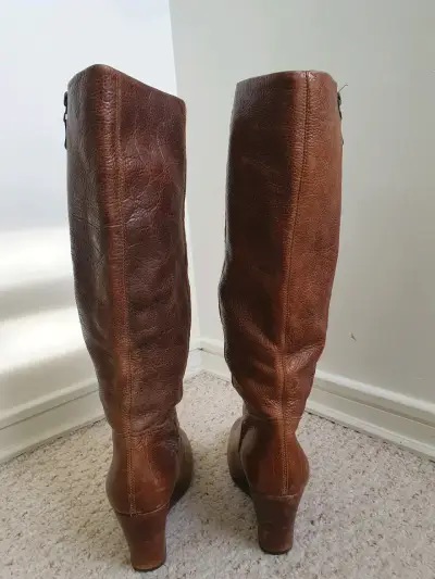 Botas altas de cuero marrón - miniatura 5