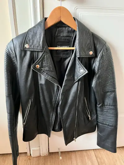 Chaqueta cuero negra DAGORRET - miniatura 1