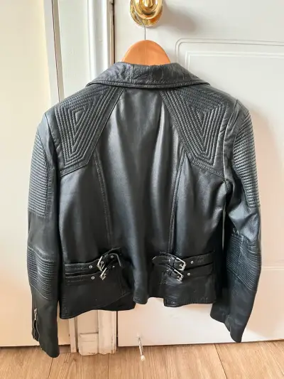 Chaqueta cuero negra DAGORRET - miniatura 2