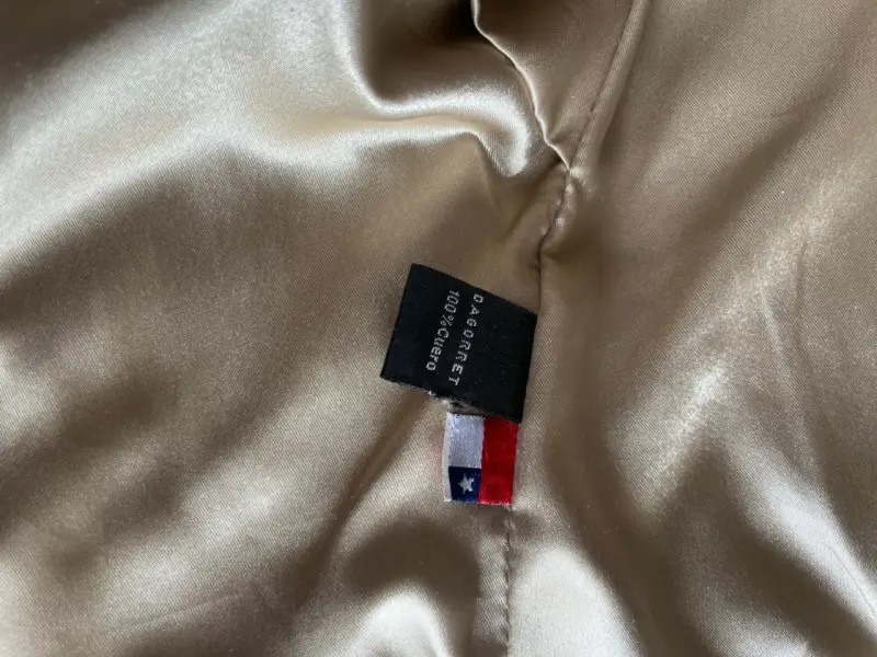 Chaqueta cuero 100%natural  beige  mujer - 4