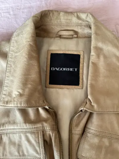 Chaqueta cuero 100%natural  beige  mujer - miniatura 6