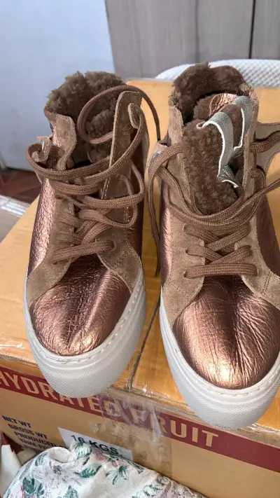 Zapatillas plataforma bronce 38 - miniatura 1