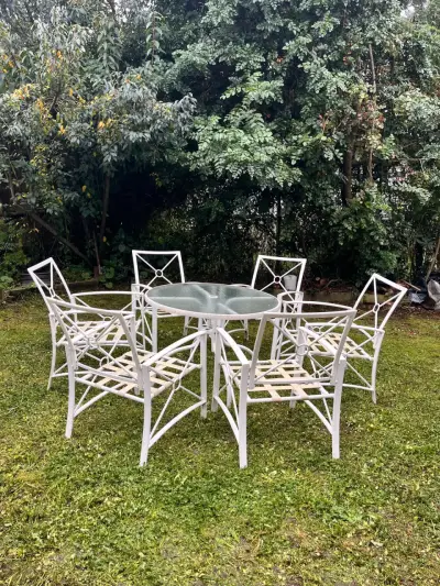 Set de comedor de jardín con 6 sillas - miniatura 1