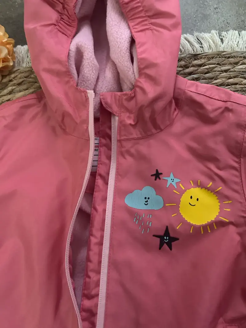 Chaqueta impermeable rosa infantil - 3