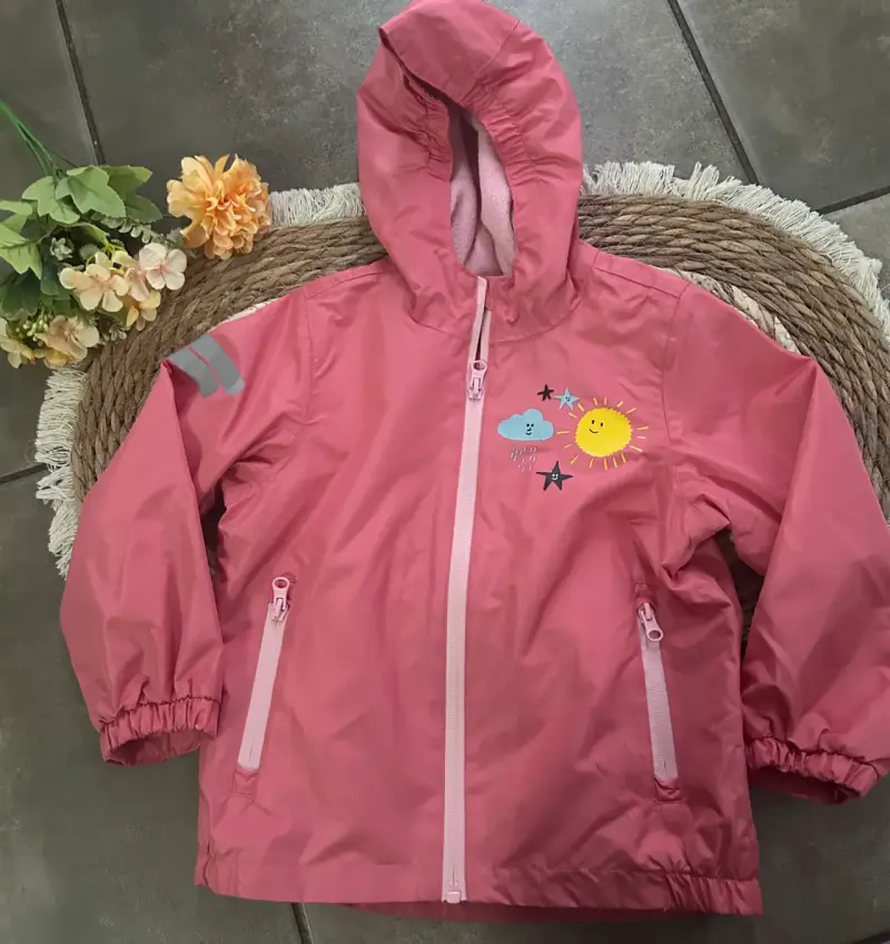Chaqueta impermeable rosa infantil - 5