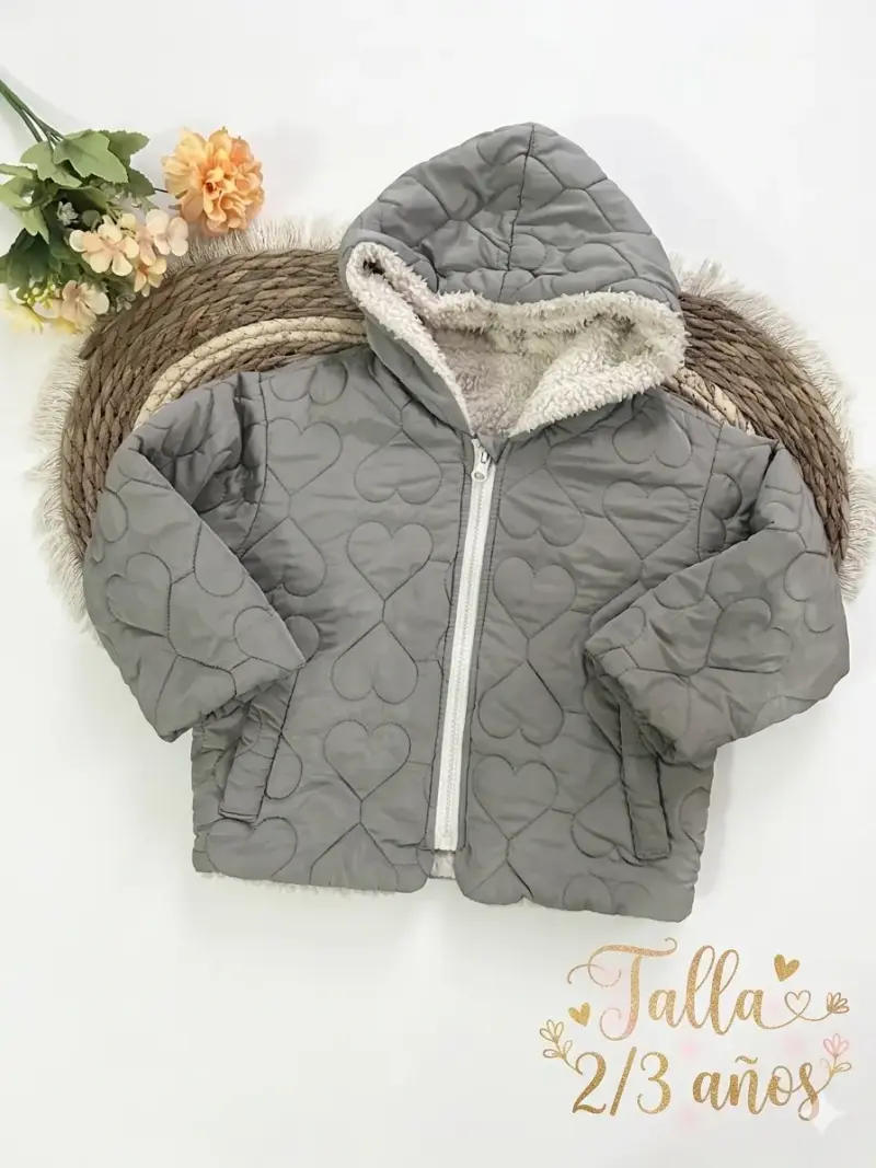 Chaqueta infantil acolchada gris 2/3 años - 1