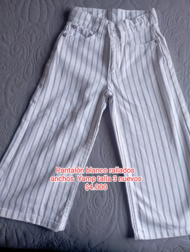 Pantalón blanco a rayas Yamp