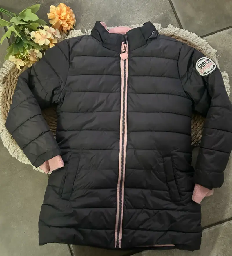 Parka infantil negra 5/6 años - 2