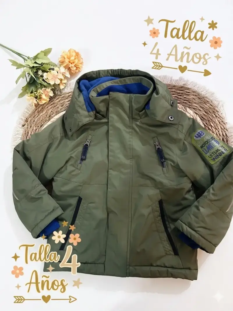 Parka verde para niño talla 4 años - 1