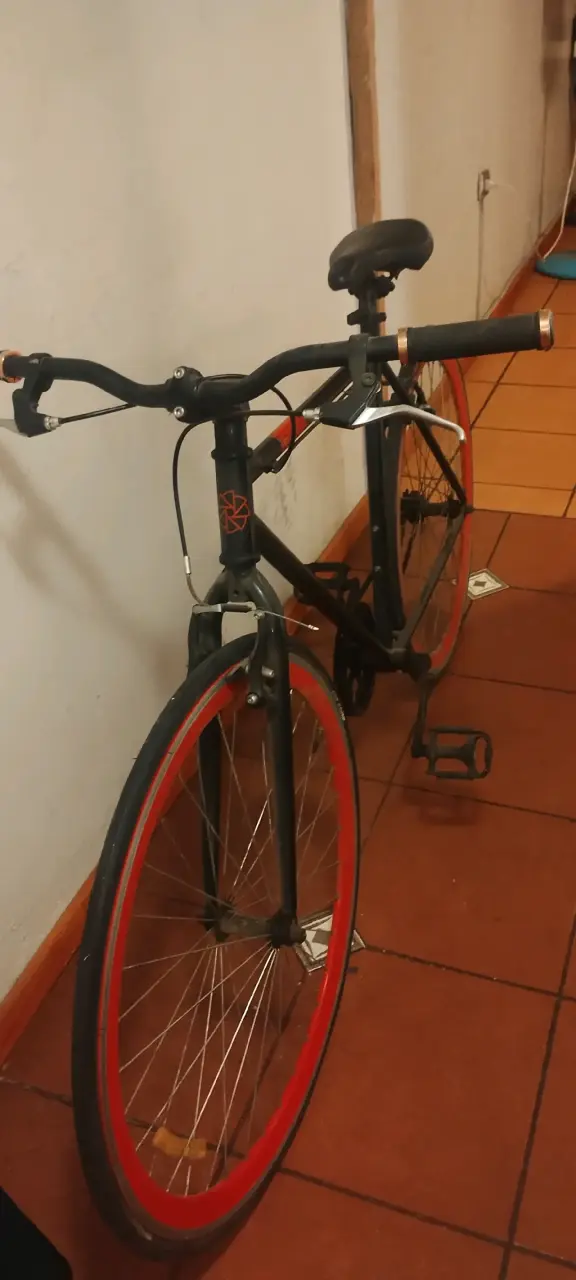 Bicicleta de paseo negra y roja - 3