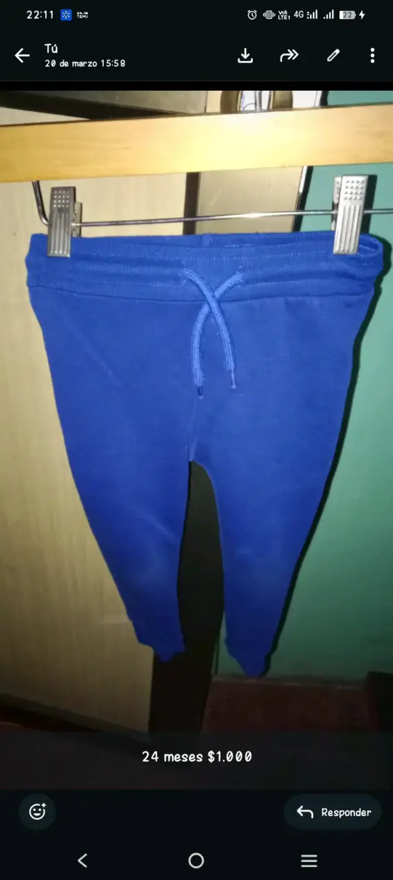 Pantalón azul bebé 24 meses