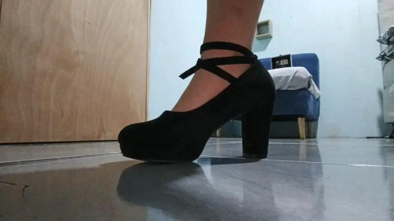 Zapatos negros de tacón alto 9cm tacón - 1