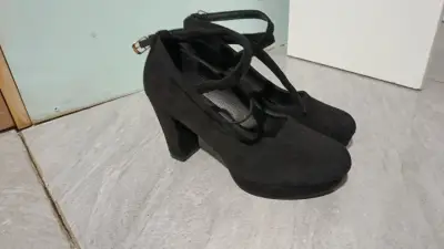 Zapatos negros de tacón alto 9cm tacón - miniatura 3
