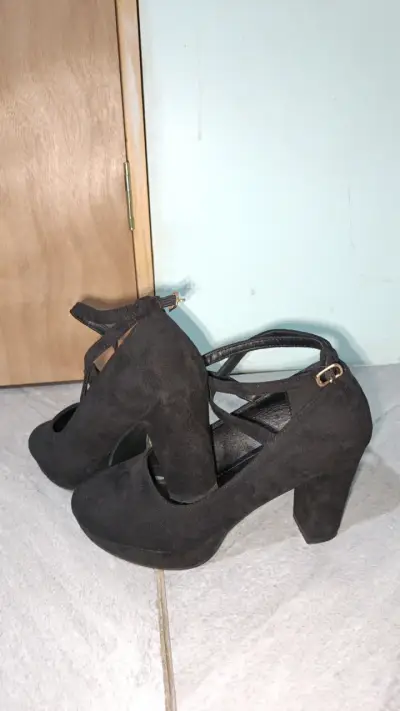 Zapatos negros de tacón alto 9cm tacón - miniatura 4