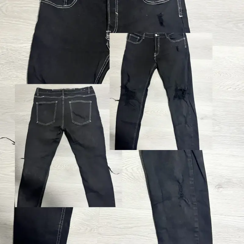Jeans negros desgastados Zara