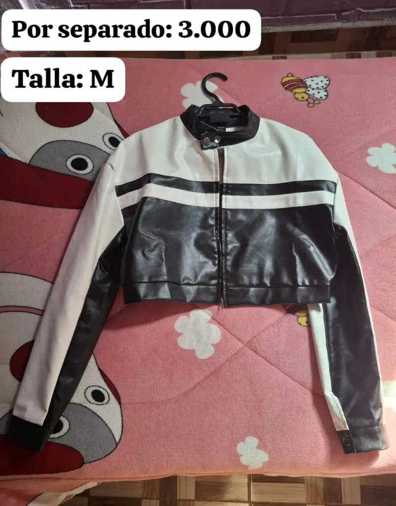 Chaqueta blanca y negra