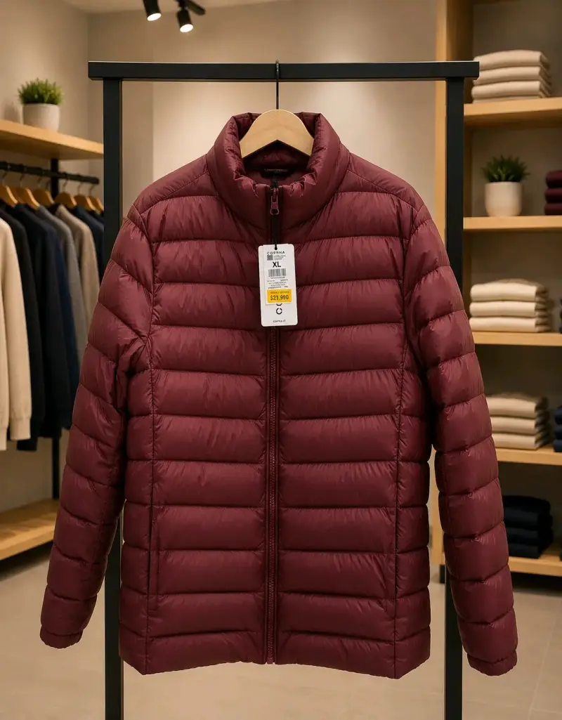 Chaqueta acolchada burdeo XL