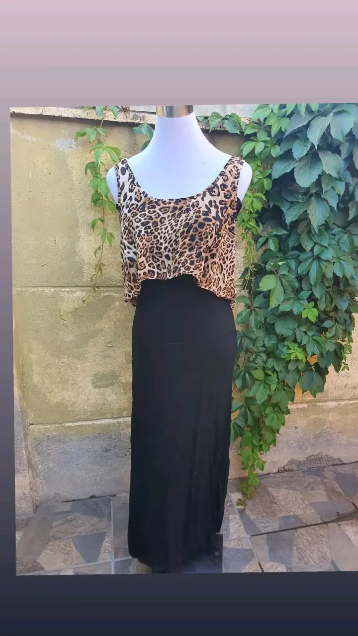 Vestido largo estampado leopardo - 2