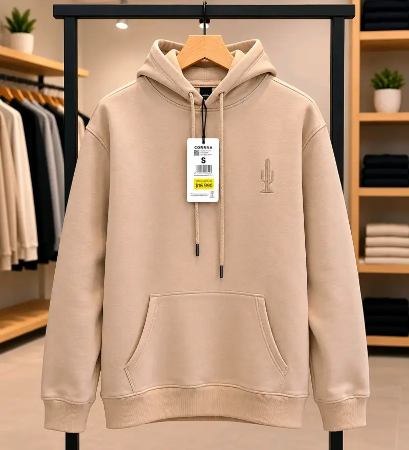 Polerón beige con capucha