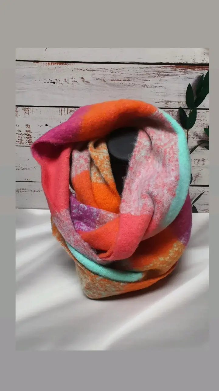 Bufanda de lana multicolor - 1