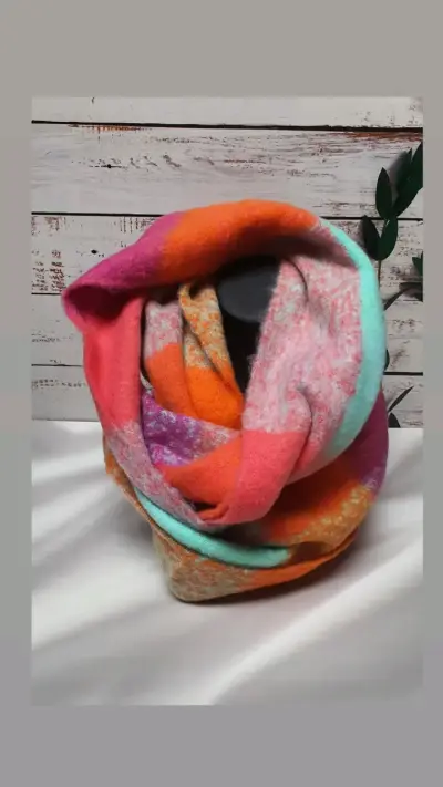 Bufanda de lana multicolor - miniatura 1