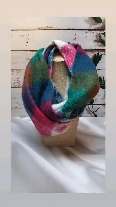 Bufanda de lana multicolor - miniatura 3