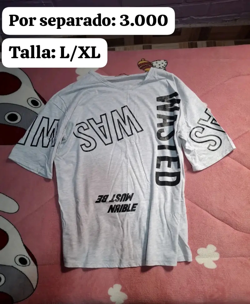 Polera estampada blanca L/XL