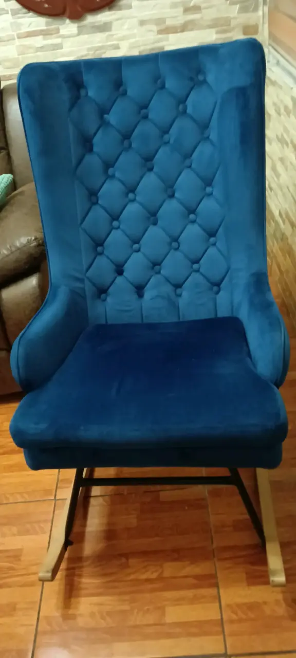 Silla mecedora azul - 3