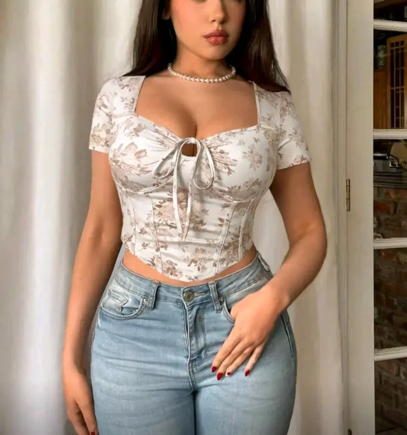 Top blanco con estampado floral - 3