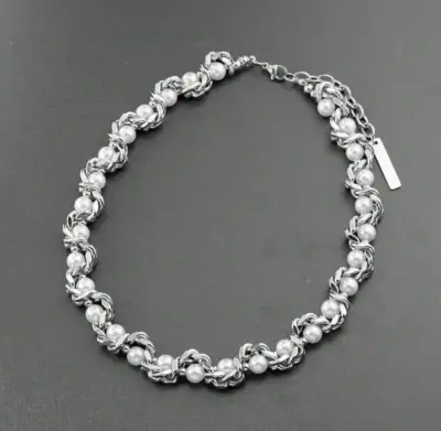 Collar de perlas y metal - miniatura 3