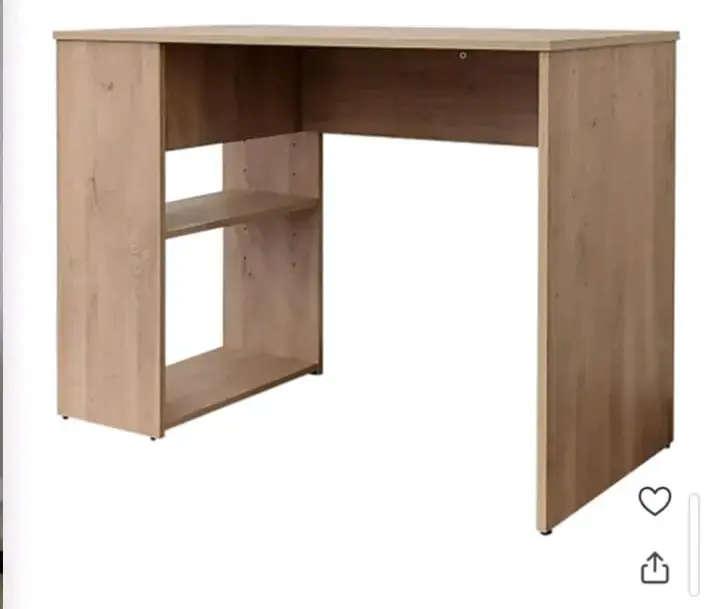 Escritorio de madera compacto con estante de bibli - 1