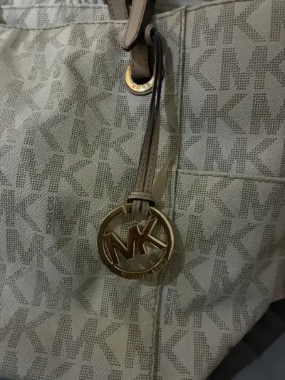 Bolso tote beige con logo - miniatura 2