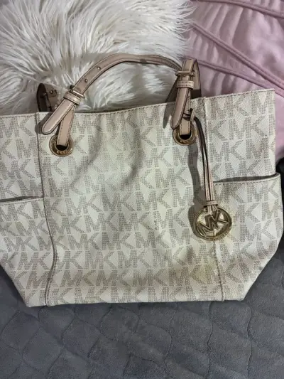 Bolso tote beige con logo - miniatura 4