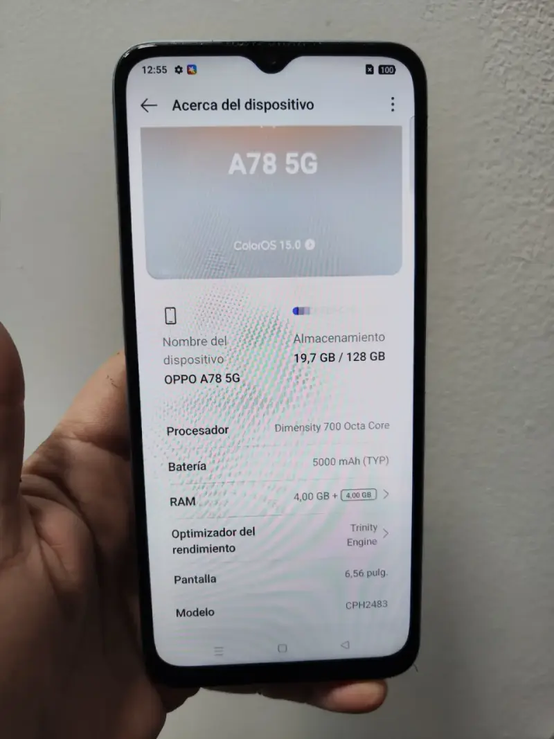 Smartphone OPPO A78 5g azul claro - 4