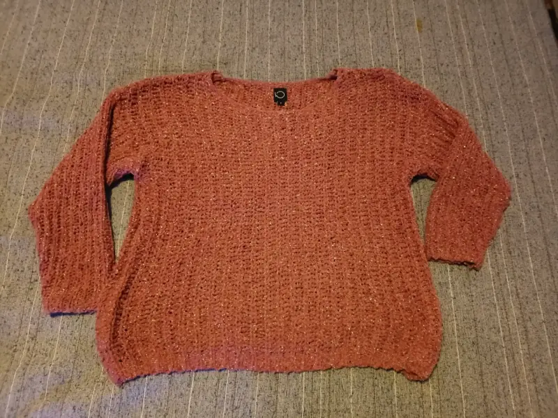 Sweater tejido rosado brillante - 1