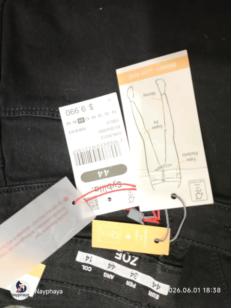 Jeans negros skinny talla 44