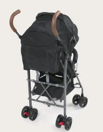 Coche de paseo negro compacto - miniatura 1
