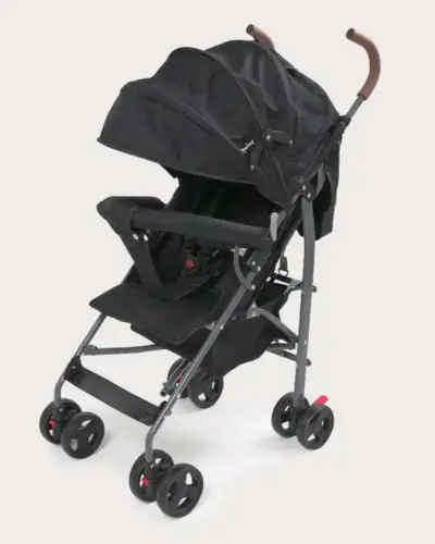 Coche de paseo negro compacto - miniatura 2