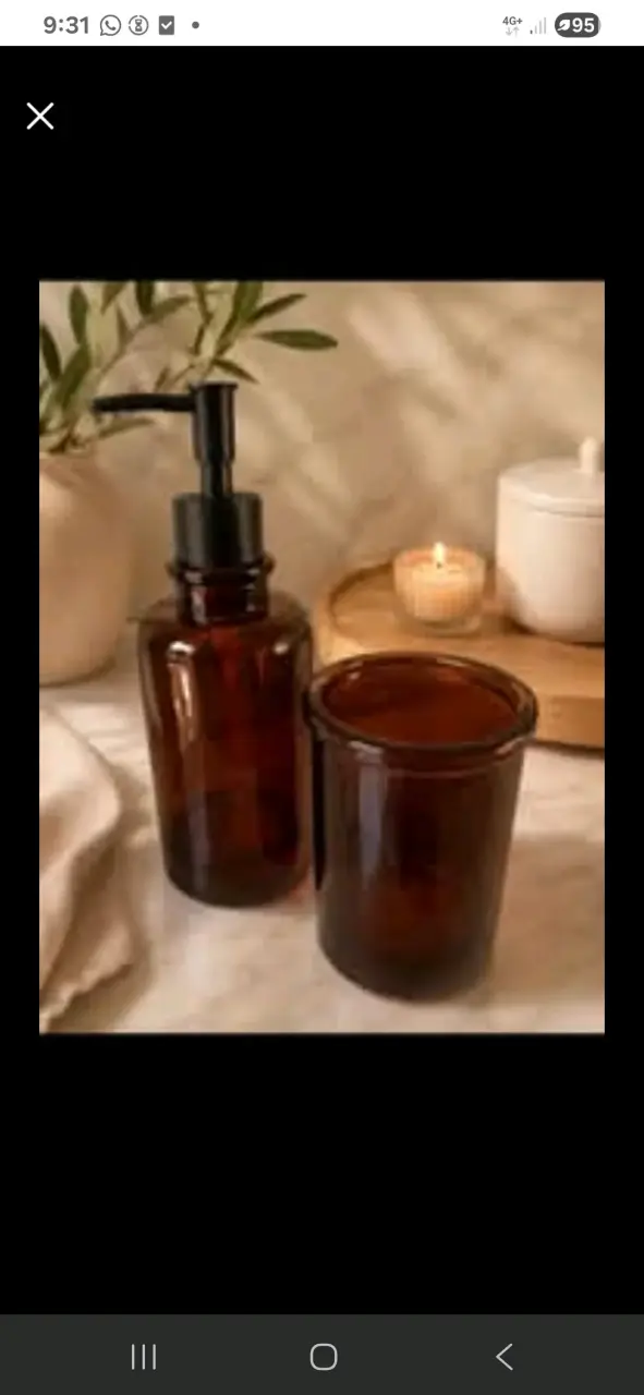 Set dispensador 200 ml.y vaso ámbar - 1