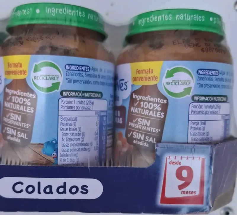 Colados 100% naturales desde 9 meses valor $1590